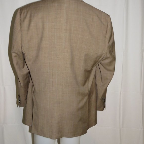 Trunk Club Custom Brown Plaid Two Button Blazer Sport Coat 44R - Picture 10 of 12